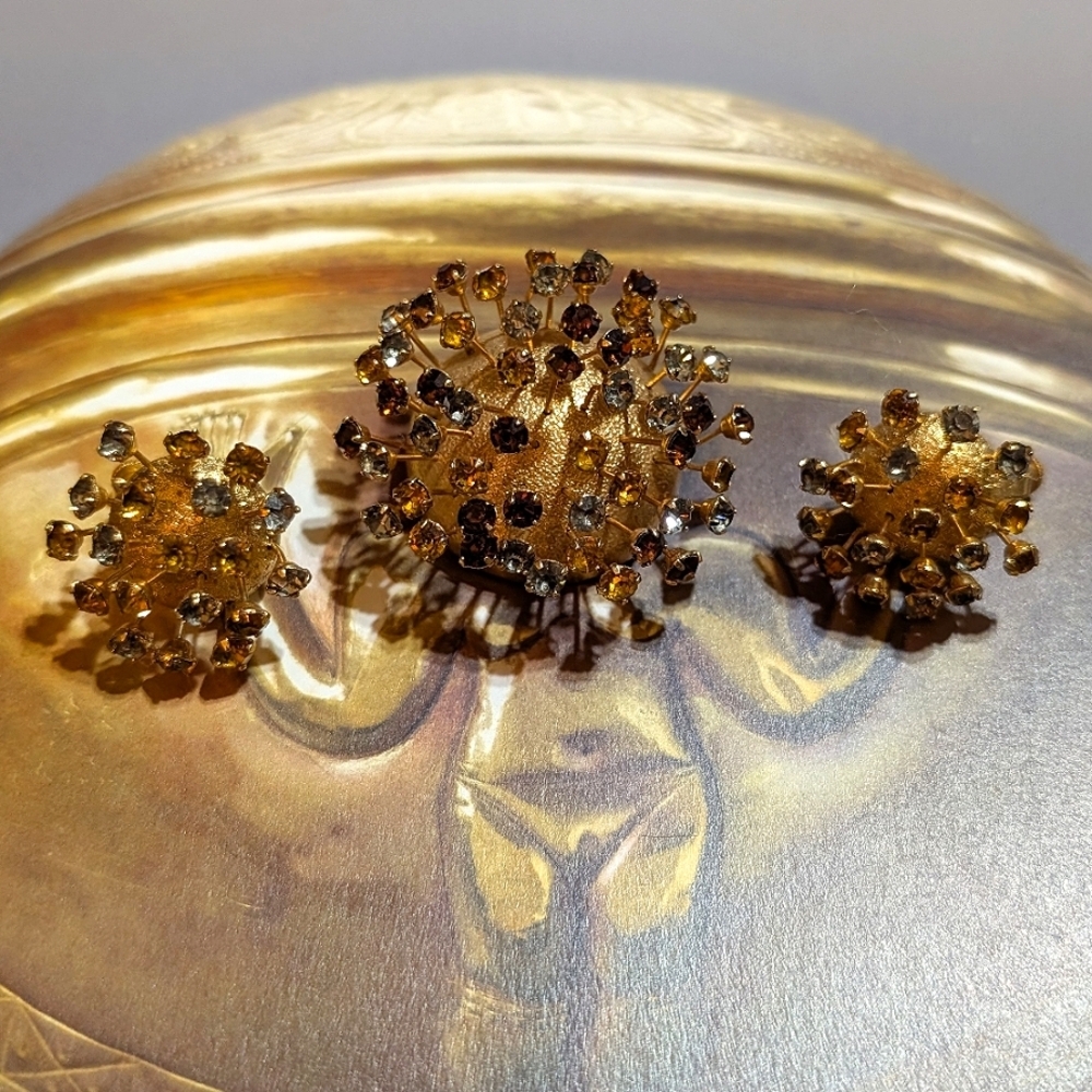 RARE Sputnik Corocraft 1960s Demi Parure
